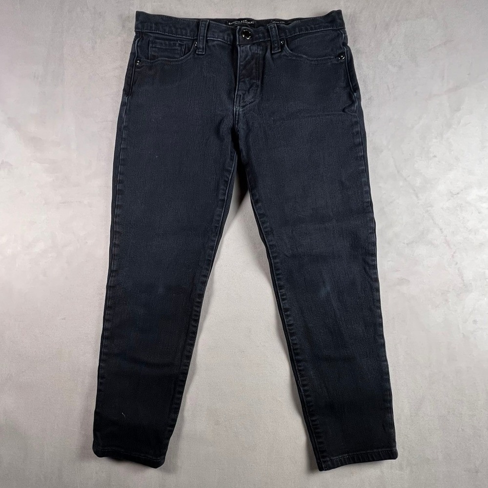 Banana Republic Mid-Rise Skinny Jeans Faded Black Premium Denim Womens 28 Short
